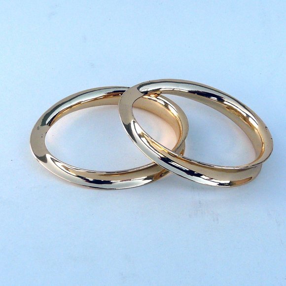 Georg Jensen style mobius bangles, gold tone - Picture 2 of 5